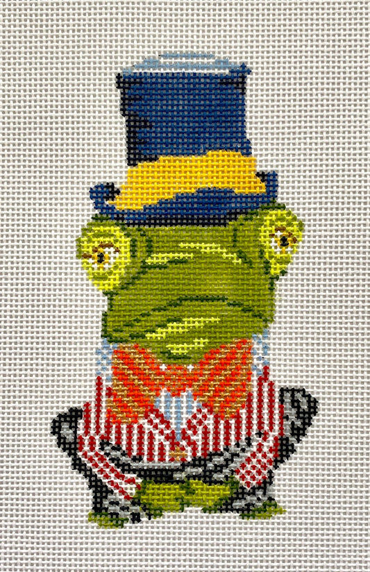 The Plum Stitchery Animal Collection - Rupert The Frog Needlepoint Canvas