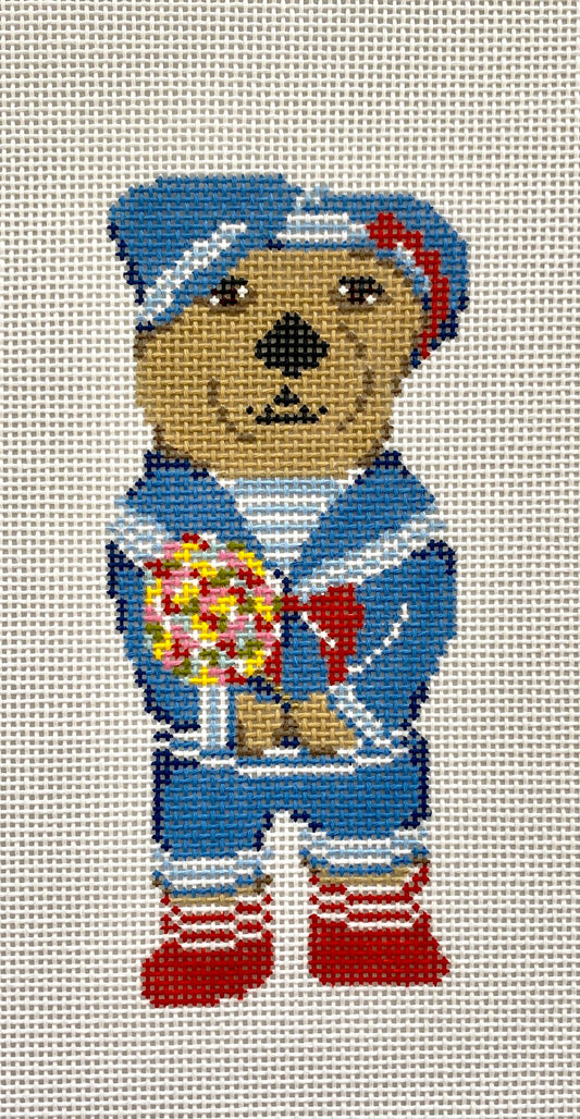 The Plum Stitchery Animal Collection - Elwin The Otter Needlepoint Canvas