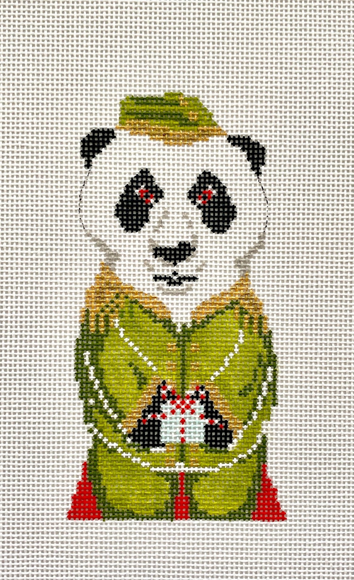 The Plum Stitchery Animal Collection - Arthur The Panda Needlepoint Canvas