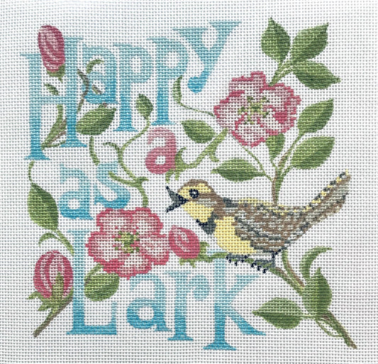 The Plum Stitchery Happy As A Lark Needlepoint Canvas