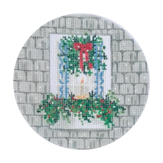 The Plum Stitchery Festive Window Needlepoint Canvas