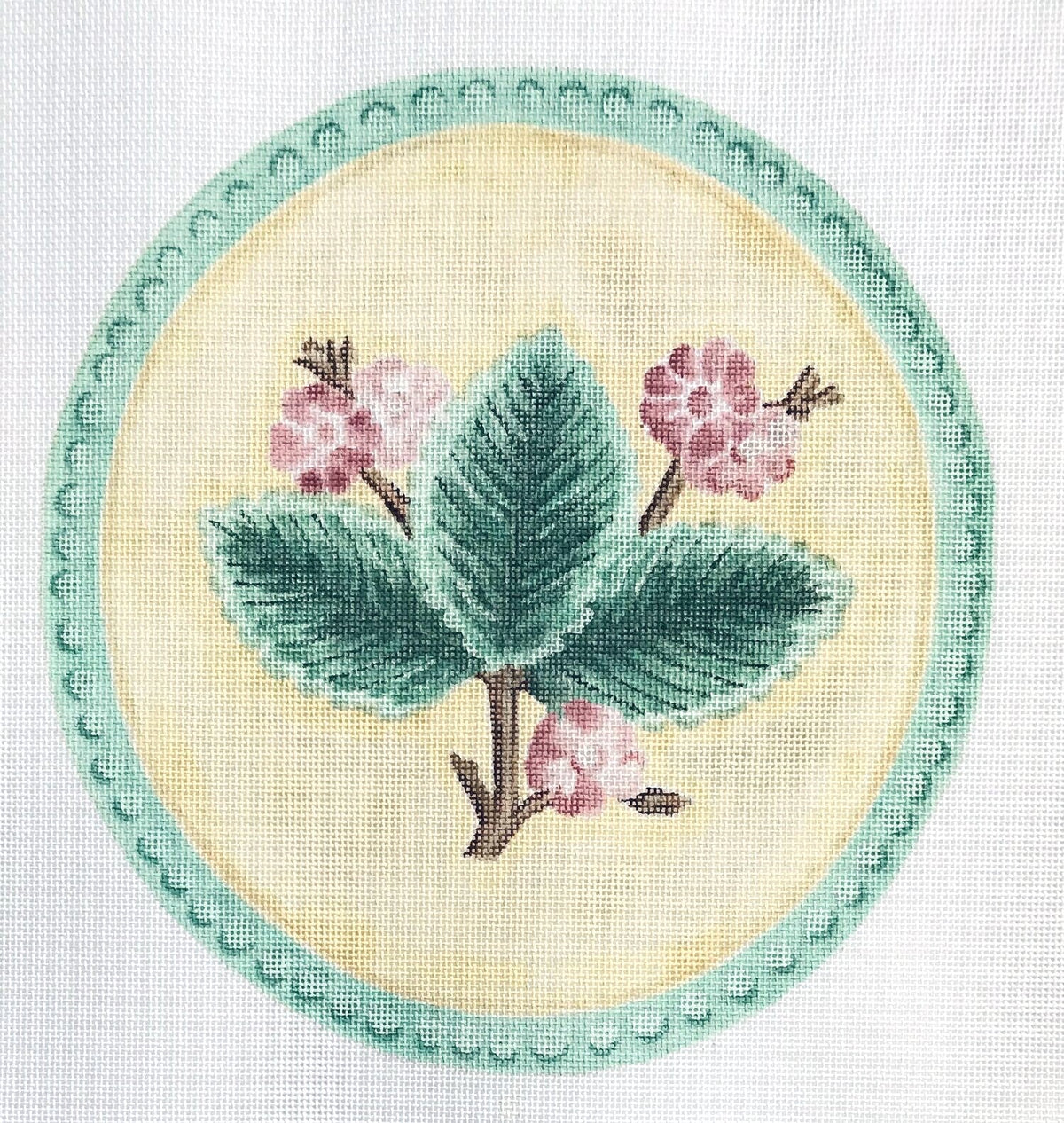The Plum Stitchery Rosa Rugosa Needlepoint Canvas