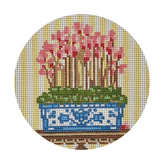 The Plum Stitchery Cyclamen Needlepoint Canvas