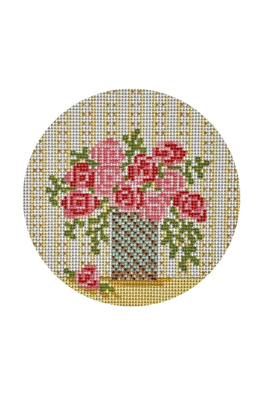 The Plum Stitchery Roses Needlepoint Canvas