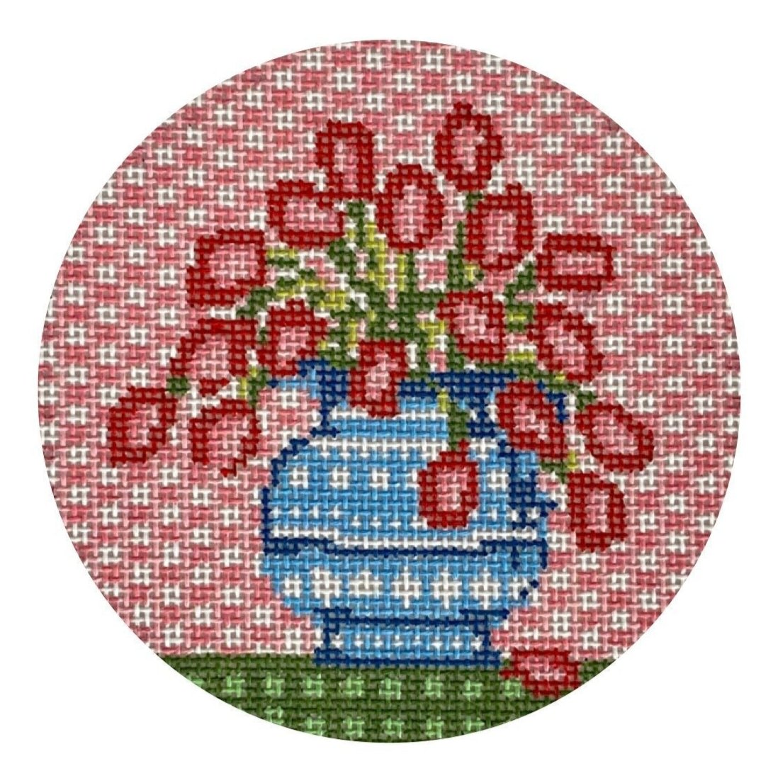 The Plum Stitchery Winter Florals Series Tulips Needlepoint Canvas