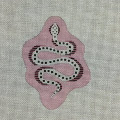 The Plum Stitchery Petite Snake - Pink Needlepoint Canvas