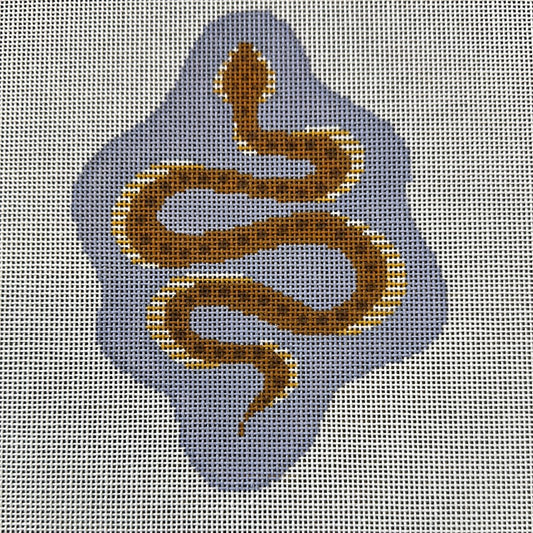 The Plum Stitchery Petite Snake - Blue Needlepoint Canvas