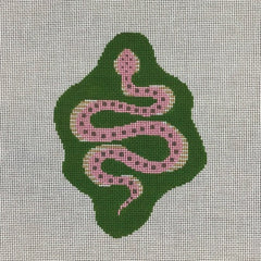 The Plum Stitchery Petite Snake - Green Needlepoint Canvas