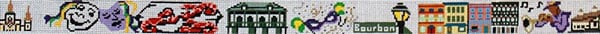 The Meredith Collection New Orleans Scene Belt Needlepoint Canvas