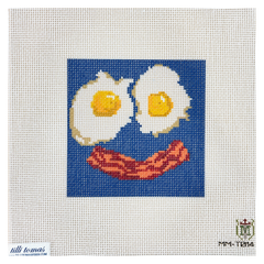 Tilli Tomas Misty Morrow Fried Eggs and Bacon Smiley Face Needlepoint Canvas