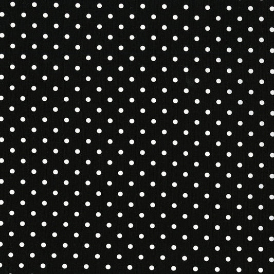 Finishing: Timeless Treasures Black and White Polka Dot Cotton Fabric