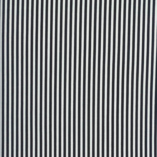 Finishing: Timeless Treasures Black and White Thin Stripe Cotton Fabric