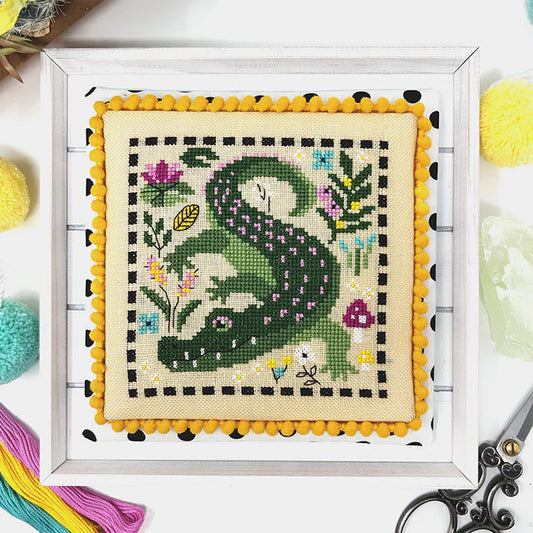 Tiny Modernist Cute Crocodile Cross Stitch Pattern