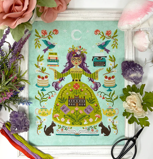 Tiny Modernist The Book Goddess Cross Stitch Pattern