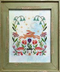 Tiny Modernist Garden Hare Cross Stitch Pattern