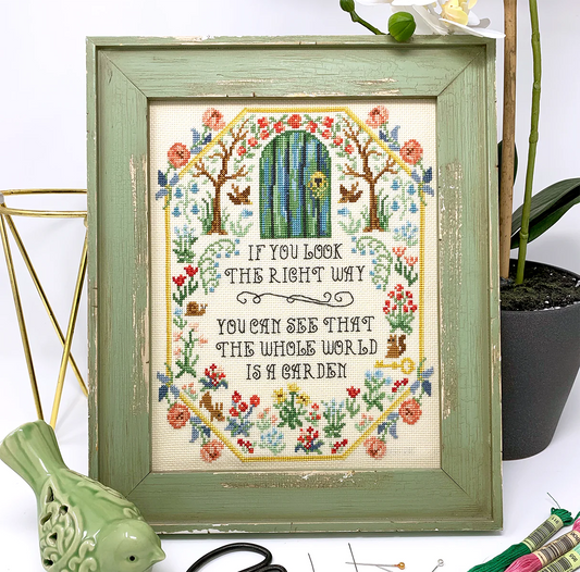 Tiny Modernist Secret Garden Cross Stitch Pattern