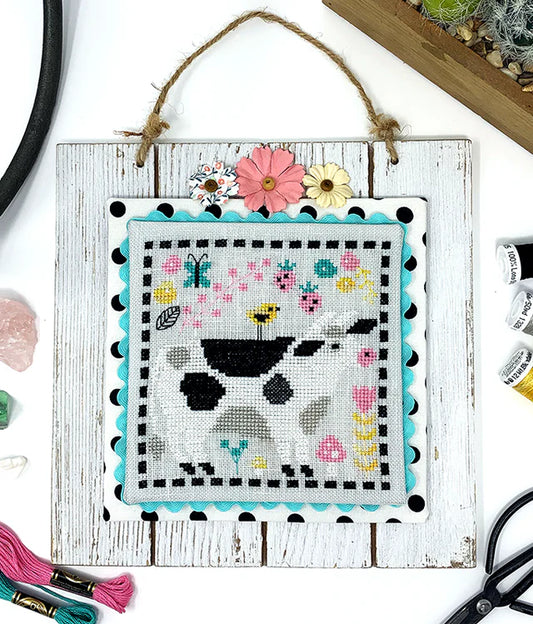 Tiny Modernist Strawberry Cow Cross Stitch Pattern