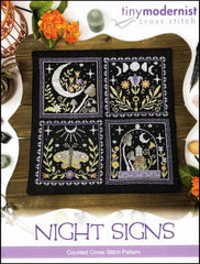 Tiny Modernist Night Signs Cross Stitch Pattern