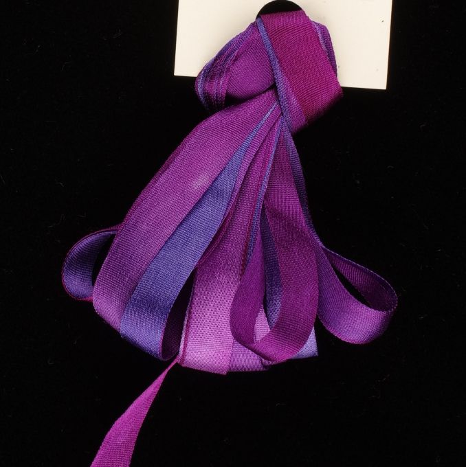 Treenway Silks Ribbon 7mm 65 Roses - Bleu Magenta