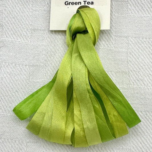 Treenway Silks Ribbon 7mm 65 Roses - Green Tea