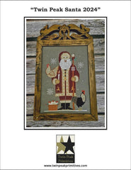 Twin Peaks Primitives Santa 2024 Sampler Cross Stitch Pattern