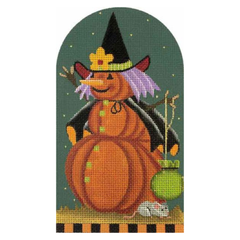 Melissa Shirley Designs Mousey Punkin Witch Needlepoint Canvas