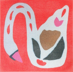 Unwind Studios Swan on Red Needlepoint Kit