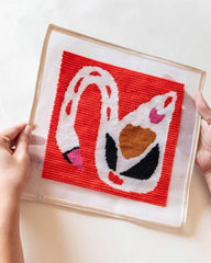 Unwind Studios Swan on Red Needlepoint Kit