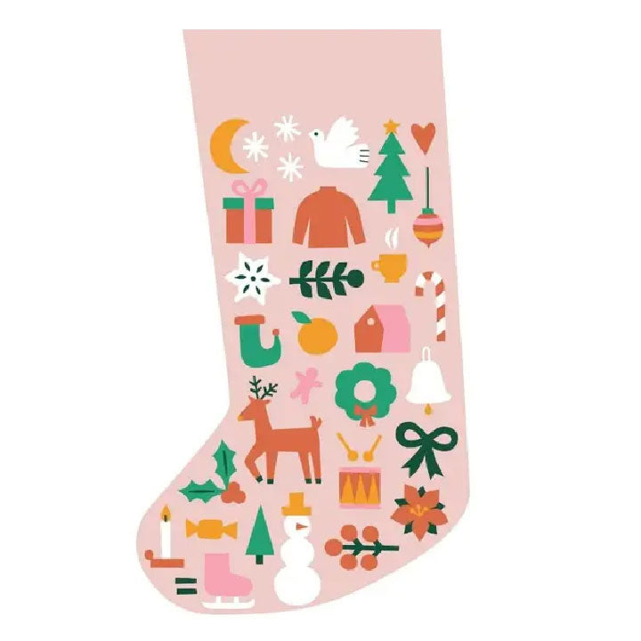 Unwind Studio Folk Christmas Stocking - Pink Needlepoint Kit
