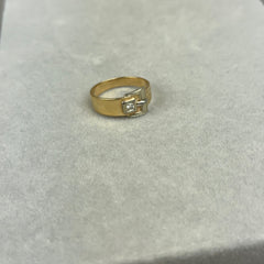 Vintage 14k Gold and Diamond Buckle Ring