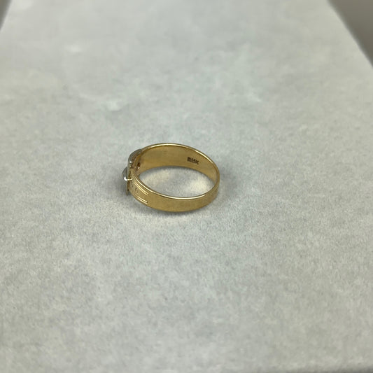 Vintage 14k Gold and Diamond Buckle Ring