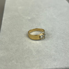 Vintage 14k Gold and Diamond Buckle Ring