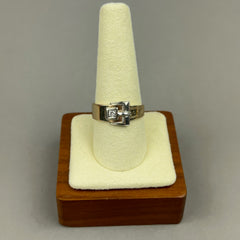 Vintage 14k Gold and Diamond Buckle Ring