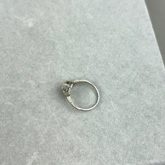 Vintage Art Deco 18k White Gold and Diamond Pyramid Ring