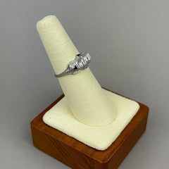 Vintage Art Deco 14k White Gold Diamond Duette Ring