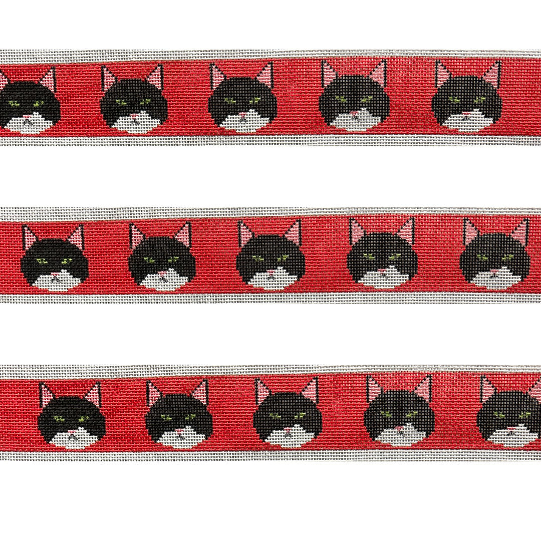 Voila Mabel Cat Belt Canvas Needlepoint Canvas