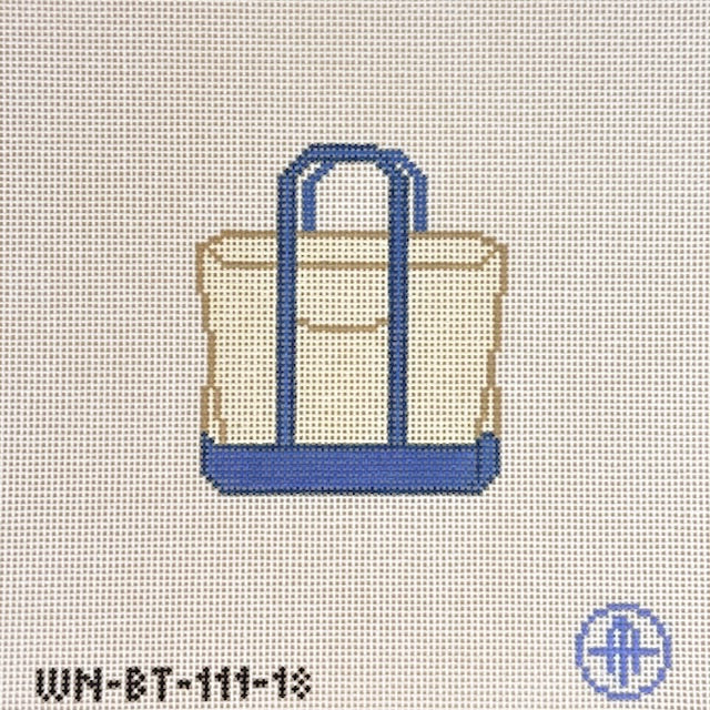 Wheelhaus Needlepoint Blue Boat Tote 18 Mesh Needlepoint Canvas