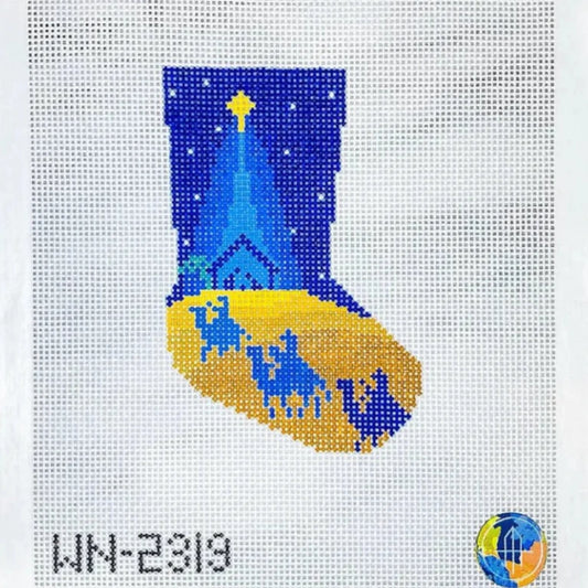 Wheelhaus Needlepoint Four Kings Mini Stocking Needlepoint Canvas