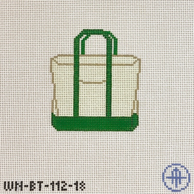 Wheelhaus Needlepoint Green Boat Tote Needlepoint Canvas - 18M