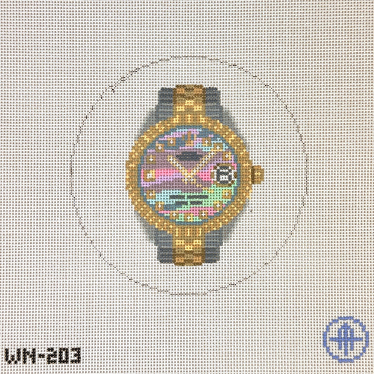 Wheelhaus Needlepoint Lady Of The Hour Watch Needlepoint Canvas