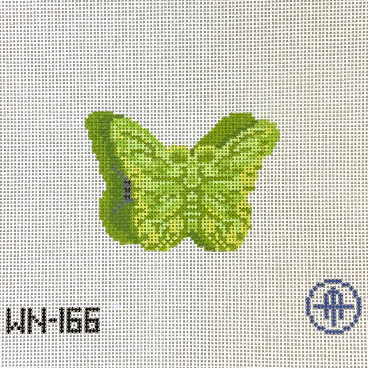 Wheelhaus Needlepoint Lime Butterfly Clip Needlepoint Canvas