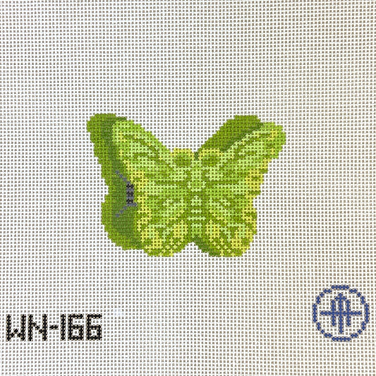 Wheelhaus Needlepoint Lime Butterfly Clip Needlepoint Canvas