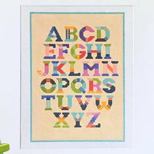 Wheelhaus Needlepoint Montessori Alphabet Sampler Needlepoint Canvas