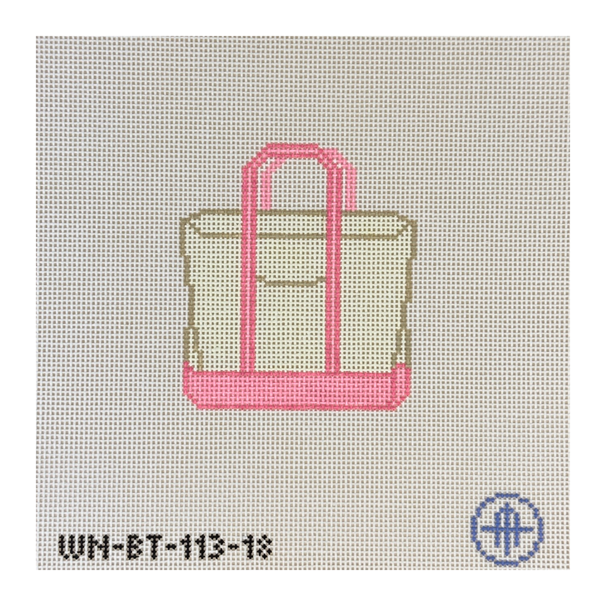 Wheelhaus Needlepoint Pink Boat Tote Needlepoint Canvas - 18M