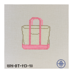 Wheelhaus Needlepoint Pink Boat Tote Needlepoint Canvas - 18M