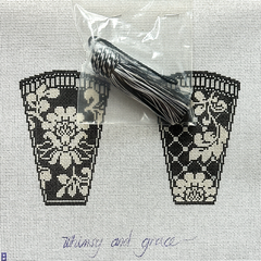 Whimsy and Grace Karen's Damask Scissor Case Needlepoint Canvas