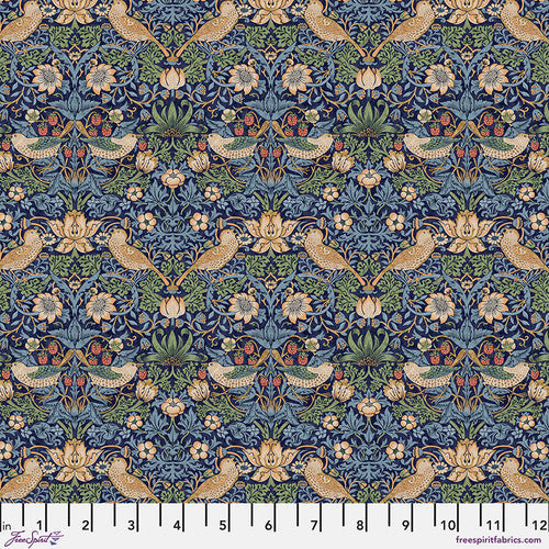 The Original Morris & Co Fabric Mini Strawberry Thief - Navy