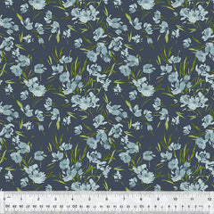 Finishing: Windham Fabrics Perennial By Kelly Ventura Peony Cotton Fabric in Slate