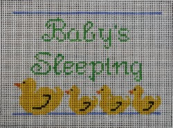 Winnetka Stitchery Ducks Baby Sleeping Sign Needlepoint Canvas