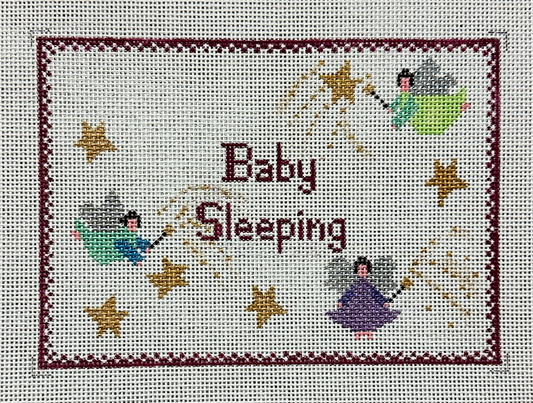 Winnetka Stitchery Fairy Baby Sleeping Sign Needlepoint Canvas